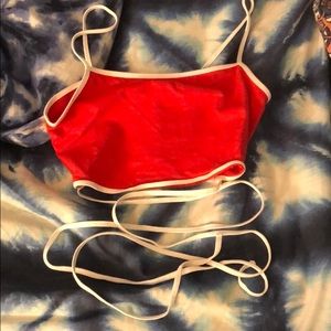 Red Garage Tip Crop Top
